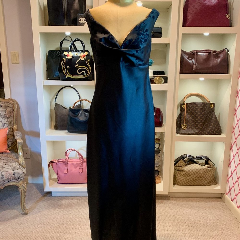 Vintage Black Column Evening Gown c. 1990's